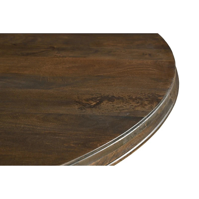 Table de salle à manger ronde Willow 60 en bois massif avec pied central - Beige