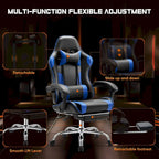 Chaise de bureau pivotante en cuir PU pour jeux vidéo