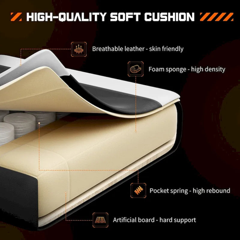 Chaise de bureau pivotante en cuir PU pour jeux vidéo