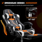 Chaise de bureau pivotante en cuir PU pour jeux vidéo