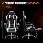 Chaise de bureau pivotante en cuir PU pour jeux vidéo