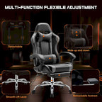 Chaise de bureau pivotante en cuir PU pour jeux vidéo