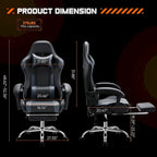 Chaise de bureau pivotante en cuir PU pour jeux vidéo