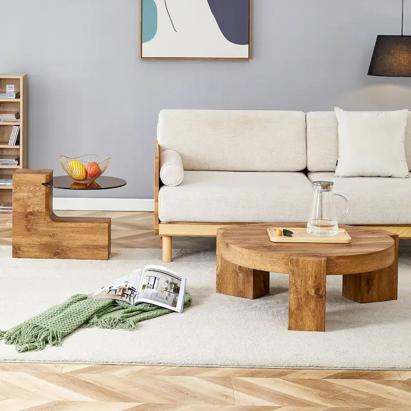 La table basse double plateau détachable, grâce à sa conception détachable, offre une plus grande flexibilité d'utilisation de l'espace.