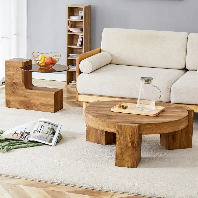 La table basse double plateau détachable, grâce à sa conception détachable, offre une plus grande flexibilité d'utilisation de l'espace.