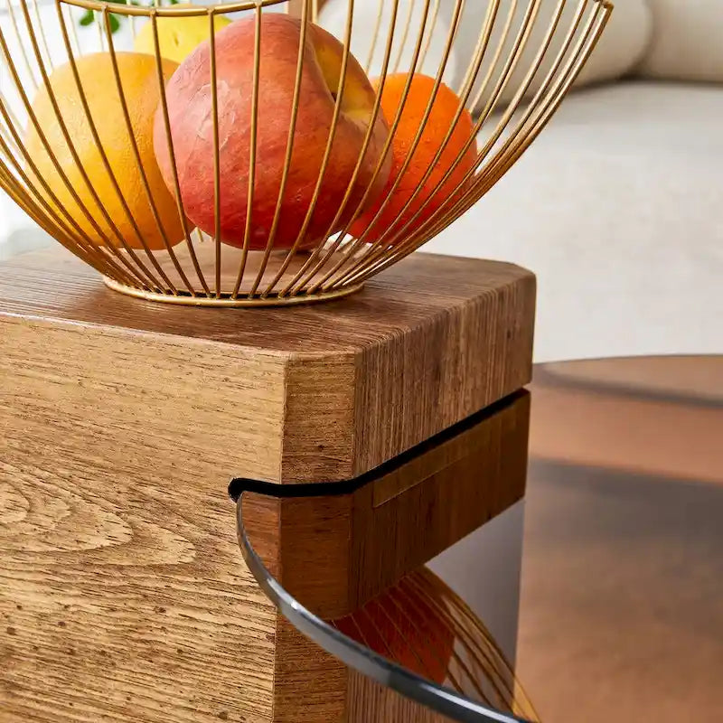 La table basse double plateau détachable, grâce à sa conception détachable, offre une plus grande flexibilité d'utilisation de l'espace.