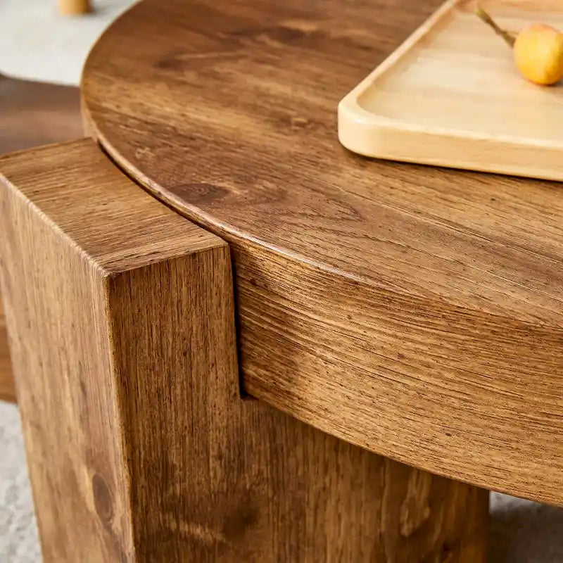 La table basse double plateau détachable, grâce à sa conception détachable, offre une plus grande flexibilité d'utilisation de l'espace.