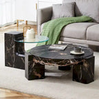 La table basse double plateau détachable, grâce à sa conception détachable, offre une plus grande flexibilité d'utilisation de l'espace.