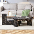 La table basse double plateau détachable, grâce à sa conception détachable, offre une plus grande flexibilité d'utilisation de l'espace.
