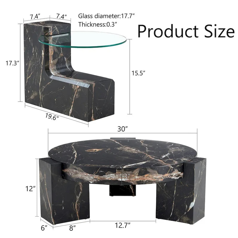 La table basse double plateau détachable, grâce à sa conception détachable, offre une plus grande flexibilité d'utilisation de l'espace.