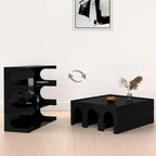 Étagère multifonctionnelle blanche à 4 niveaux faisant également office de table basse, bibliothèque de sol créative et minimaliste, étagères de rangement.