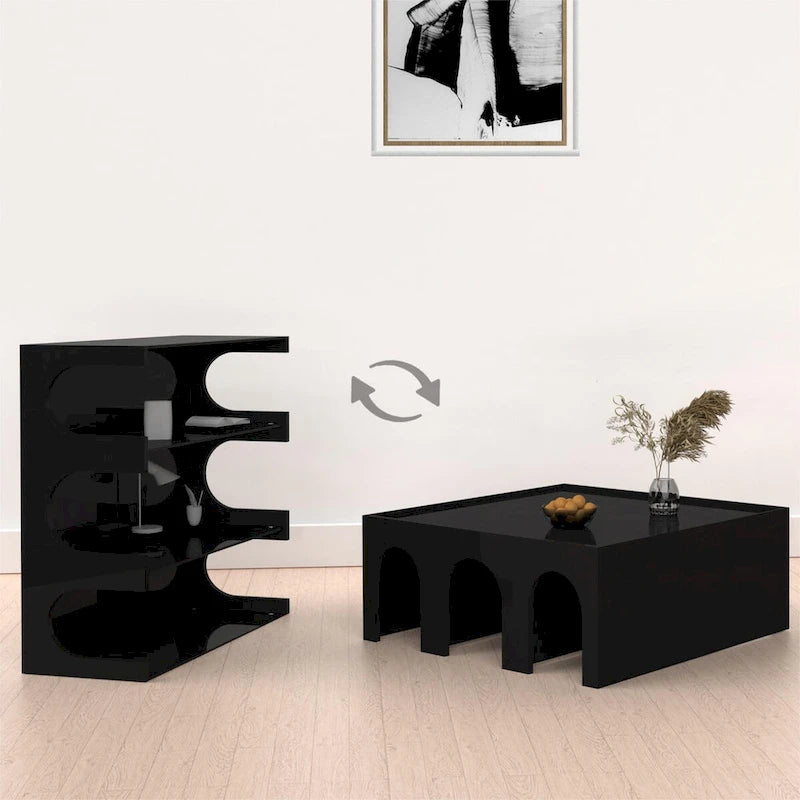 Étagère multifonctionnelle blanche à 4 niveaux faisant également office de table basse, bibliothèque de sol créative et minimaliste, étagères de rangement.