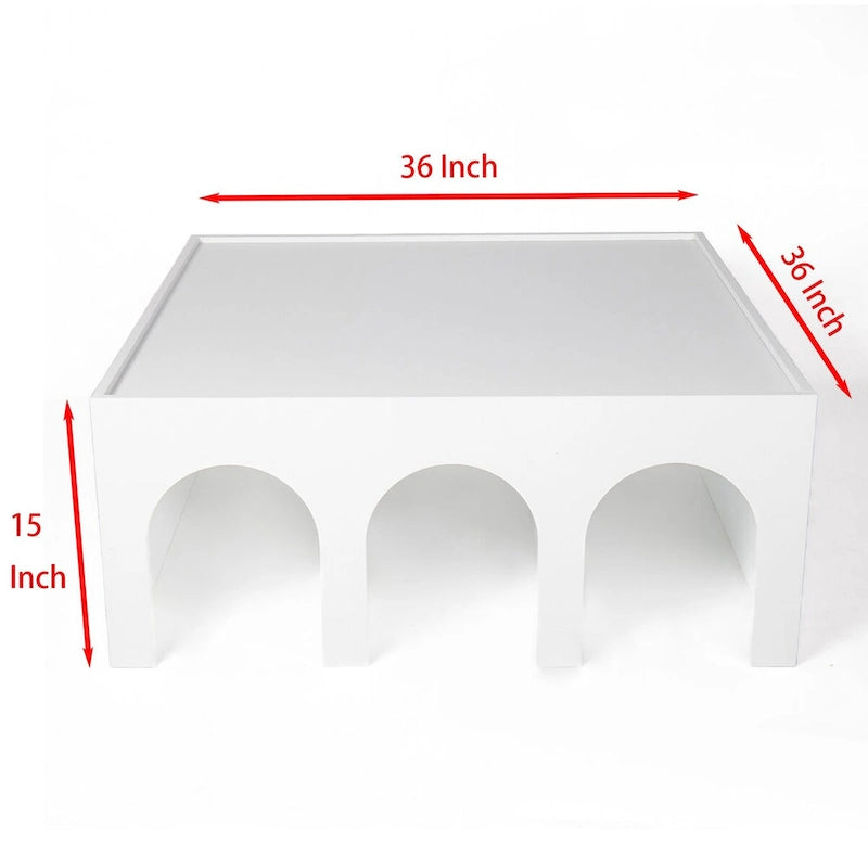 Étagère multifonctionnelle blanche à 4 niveaux faisant également office de table basse, bibliothèque de sol créative et minimaliste, étagères de rangement.