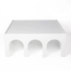 Étagère multifonctionnelle blanche à 4 niveaux faisant également office de table basse, bibliothèque de sol créative et minimaliste, étagères de rangement.