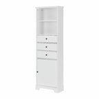 Armoire de rangement haute avec 3 tiroirs et étagères réglables pour salle de bain