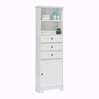 Armoire de rangement haute avec 3 tiroirs et étagères réglables pour salle de bain