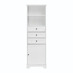 Armoire de rangement haute avec 3 tiroirs et étagères réglables pour salle de bain