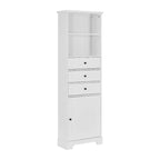 Armoire de rangement haute avec 3 tiroirs et étagères réglables pour salle de bain