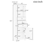 Armoire de rangement haute avec 3 tiroirs et étagères réglables pour salle de bain