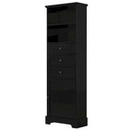 Armoire de rangement haute avec 3 tiroirs et étagères réglables pour salle de bain