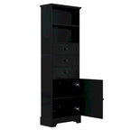Armoire de rangement haute avec 3 tiroirs et étagères réglables pour salle de bain