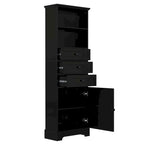 Armoire de rangement haute avec 3 tiroirs et étagères réglables pour salle de bain