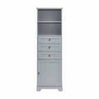 Armoire de rangement haute avec 3 tiroirs et étagères réglables pour salle de bain