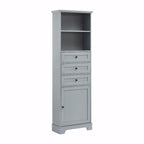 Armoire de rangement haute avec 3 tiroirs et étagères réglables pour salle de bain