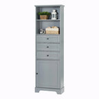 Armoire de rangement haute avec 3 tiroirs et étagères réglables pour salle de bain