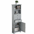 Armoire de rangement haute avec 3 tiroirs et étagères réglables pour salle de bain