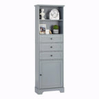 Armoire de rangement haute avec 3 tiroirs et étagères réglables pour salle de bain