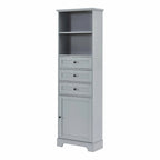 Armoire de rangement haute avec 3 tiroirs et étagères réglables pour salle de bain
