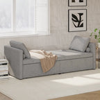 Lit de jour moderne avec méridienne, petit lit de jour simple avec 2 tiroirs, sans matelas, idéal pour le salon et le bureau à domicile.