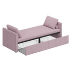 Lit de jour moderne avec méridienne, petit lit de jour simple avec 2 tiroirs, sans matelas, idéal pour le salon et le bureau à domicile.