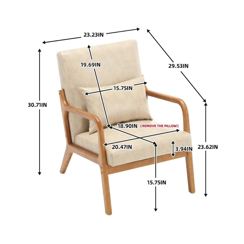 Fauteuil d'appoint moderne en similicuir avec un coussin