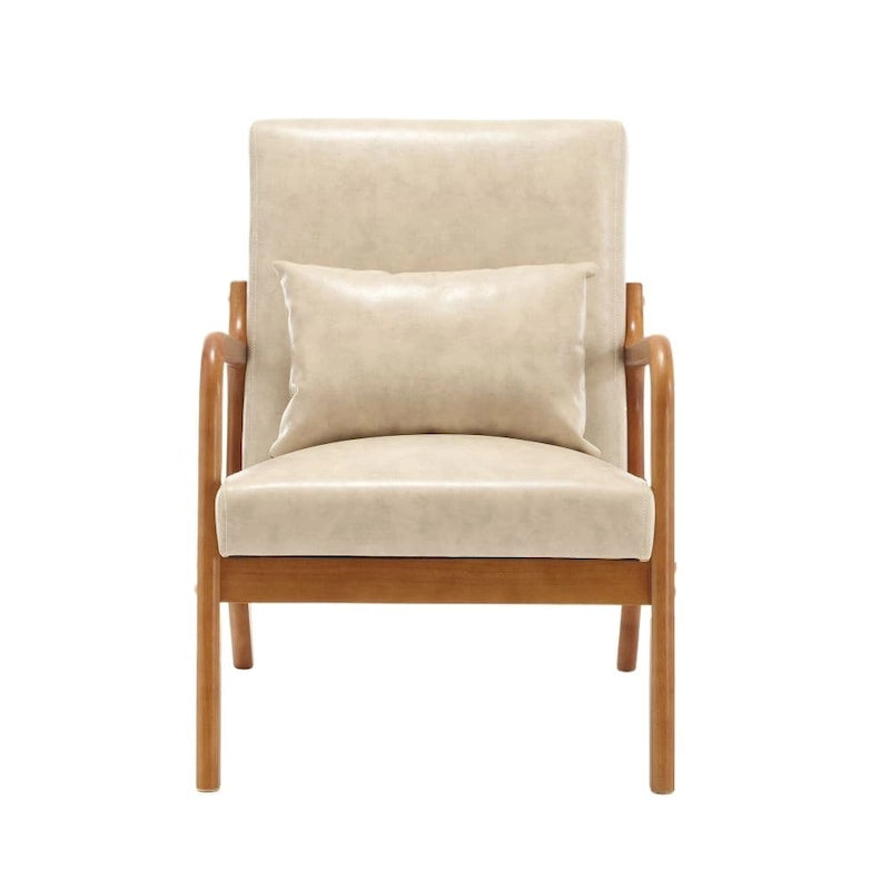 Fauteuil d'appoint moderne en similicuir avec un coussin