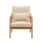 Fauteuil d'appoint moderne en similicuir avec un coussin