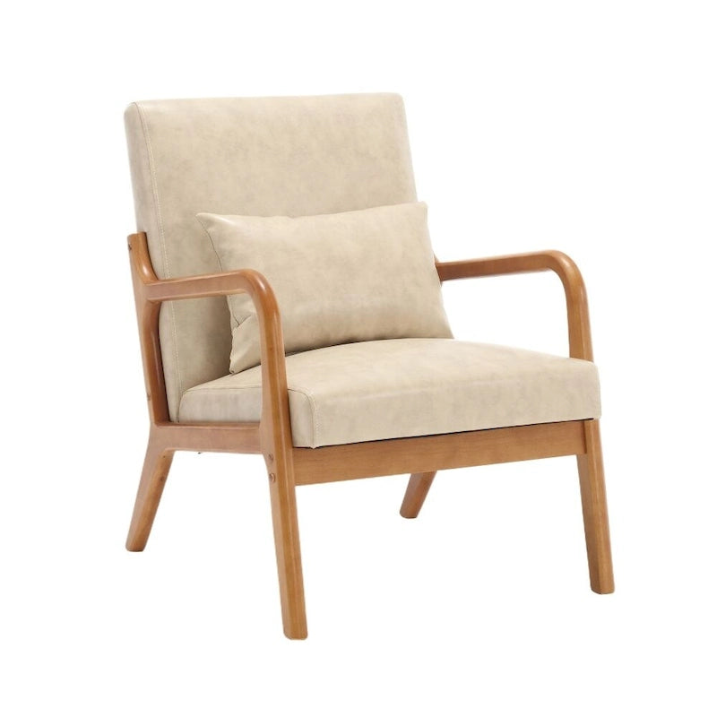 Fauteuil d'appoint moderne en similicuir avec un coussin