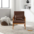 Fauteuil d'appoint moderne en similicuir avec un coussin
