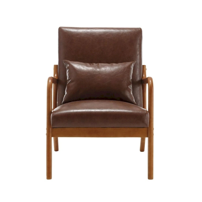 Fauteuil d'appoint moderne en similicuir avec un coussin