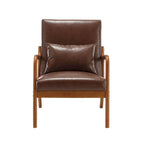 Fauteuil d'appoint moderne en similicuir avec un coussin