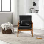Fauteuil d'appoint moderne en similicuir avec un coussin