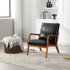 Fauteuil d'appoint moderne en similicuir avec un coussin