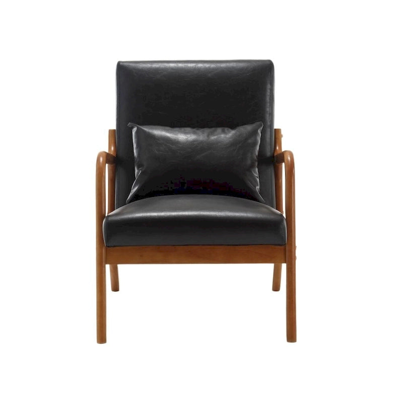 Fauteuil d'appoint moderne en similicuir avec un coussin