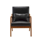 Fauteuil d'appoint moderne en similicuir avec un coussin