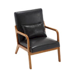 Fauteuil d'appoint moderne en similicuir avec un coussin