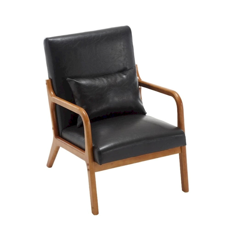 Fauteuil d'appoint moderne en similicuir avec un coussin