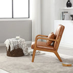 Fauteuil d'appoint moderne en similicuir avec un coussin