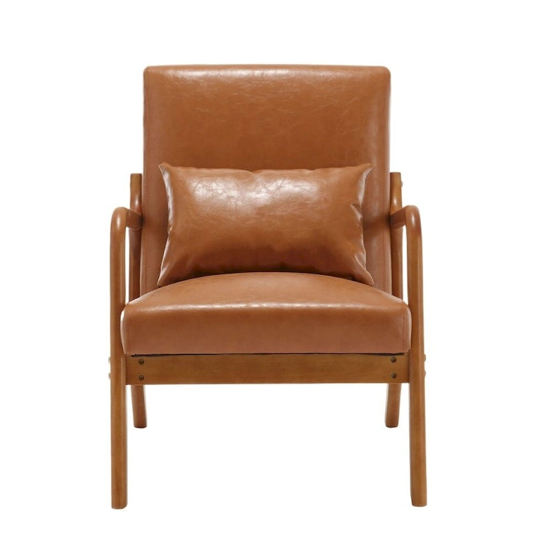 Fauteuil d'appoint moderne en similicuir avec un coussin