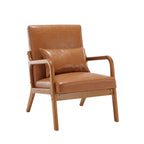 Fauteuil d'appoint moderne en similicuir avec un coussin